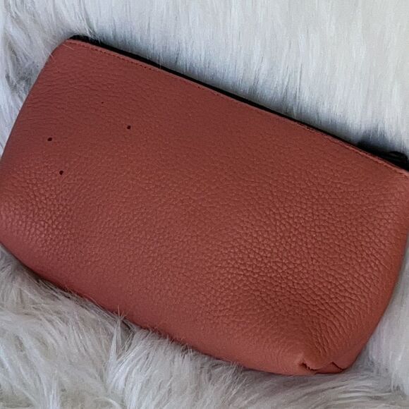 Vera Pelle made in Italy pink pebbled leather makeup bag - Picture 7 of 7